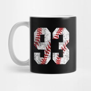 Vintage #93 Baseball Laces Baseball Mom Jersey Love Baseball Mug
